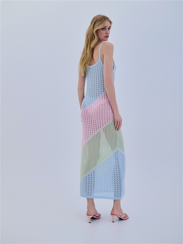 COMBOS 022 DRESS MAXI TRICOLOR
